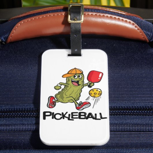 Étiquette À Bagage Concombre Drôle Jouant Pickleball (Insitu Rectoal 2)