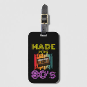 ÉTIQUETTE À BAGAGE CONÇU DANS LES ANNÉES 80 BANDE CASSETTE VINTAGE