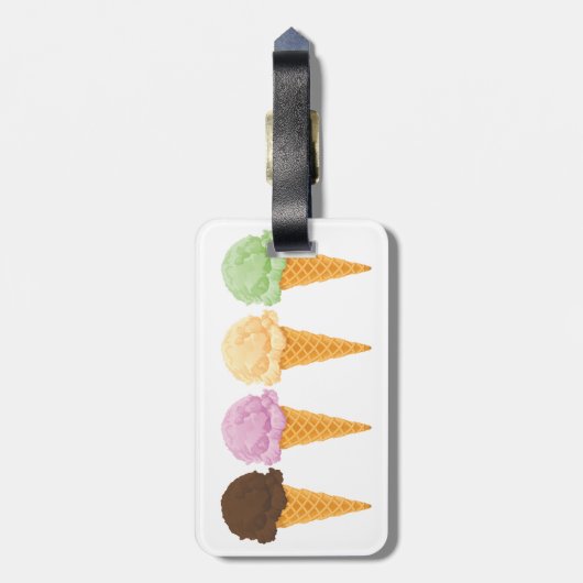 Étiquette À Bagage cônes de crème glacée (Dos Vertical)