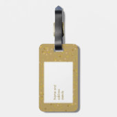 Étiquette À Bagage Confetti de poussière d'or personnalisé M. (Dos Vertical)