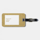 Étiquette À Bagage Confetti de poussière d'or personnalisé M. (Dos horizontal)