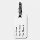 Étiquette À Bagage Confetti monogramme et personnalisée dans les tons (Dos Vertical)