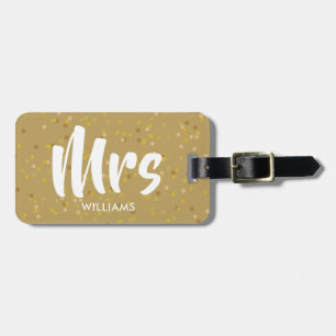 Étiquette À Bagage Confettis poussière d'or personnalisés Mme