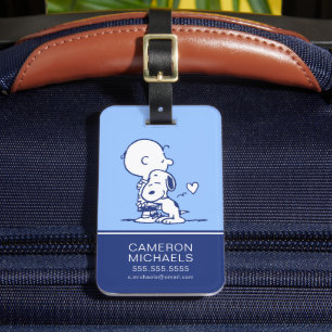 Étiquette À Bagage Confort et sécurité   Charlie & Snoopy Hug