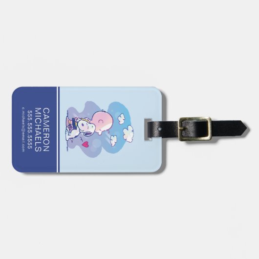 Étiquette À Bagage Confort et sécurité | Charlie & Snoopy Hug (Devant horizontal)