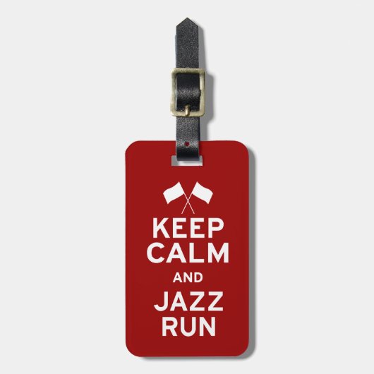 Étiquette À Bagage Conserver le calme et la course de jazz (Devant Vertical)