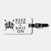Étiquette À Bagage Conserver Le Knit Calme Sur L'Artisanat / Logo De (Devant horizontal)