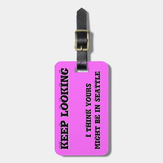 Étiquette À Bagage Continuez À Chercher Dans (Devant Vertical)