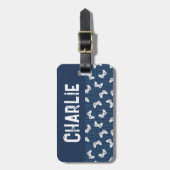 Étiquette À Bagage Contrôleur de jeu vidéo Nom de monogramme bleu (Devant Vertical)