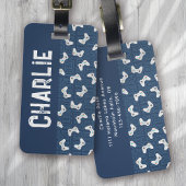 Étiquette À Bagage Contrôleur de jeu vidéo Nom de monogramme bleu