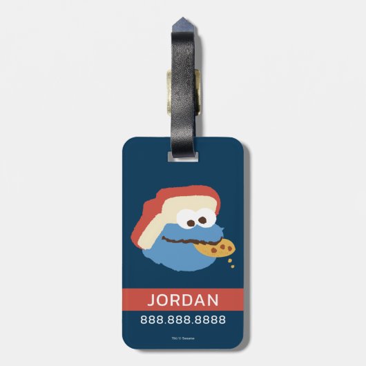 Étiquette À Bagage Cookie Monster Camp Cookies | Ajouter vos informat (Dos Vertical)