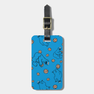 Étiquette À Bagage Cookie Monster et Cookies Motif bleu