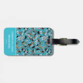 Étiquette À Bagage Cookie Monster | Nom Nom Nom Nom Motif (Dos horizontal)