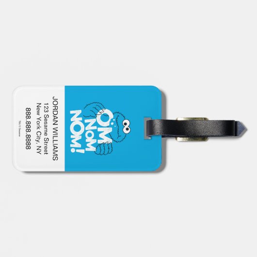 Étiquette À Bagage Cookie Monster | Om Nom Nom ! (Dos horizontal)