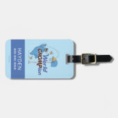 Étiquette À Bagage Cookie Monster | Tirer sur des cerceaux de basket- (Devant horizontal)