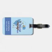 Étiquette À Bagage Cookie Monster | Tirer sur des cerceaux de basket- (Dos horizontal)