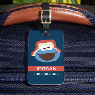 Étiquette À Bagage Cookie Monster Woodland Face   Ajouter vos informa