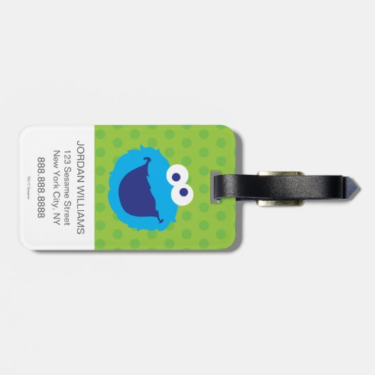 Étiquette À Bagage Cookies Monster Face 2 (Dos horizontal)