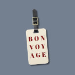 Étiquette À Bagage Cool Beige Profond Rouge Bold Bon Voyage<br><div class="desc">Conception simple et entièrement personnalisable avec étiquette de bagage avec arrière - plan pastel clair,  polices en gras rouge profond. Idée cadeau parfaite.</div>