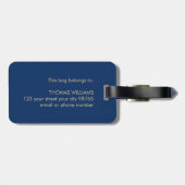 Étiquette À Bagage Cool Bleu Jaune Doré Gras Bon Voyage (Dos horizontal)