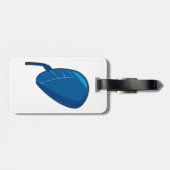 Étiquette À Bagage Cool Blue Computer Mouse Tech (Dos horizontal)
