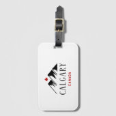 Étiquette À Bagage Cool Calgary Canada Mountains Maple Leaf (Devant Vertical)