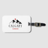 Étiquette À Bagage Cool Calgary Canada Mountains Maple Leaf (Devant Horizontal)