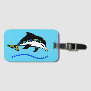 Étiquette À Bagage Cool DOLPHIN - Océan - Faune - Nature -