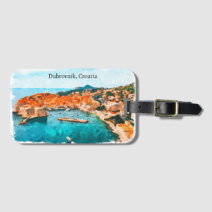 Étiquette À Bagage Cool Dubrovnik Croatie Adria Coast Panorama