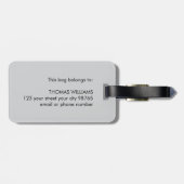 Étiquette À Bagage Cool gris clair noir gras Bon voyage (Dos horizontal)