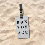 Étiquette À Bagage Cool gris clair noir gras Bon voyage<br><div class="desc">Conception simple et entièrement personnalisable de étiquette de bagage avec arrière - plan gris clair,  polices en gras noir. Idée cadeau parfaite.</div>