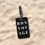 Étiquette À Bagage Cool gris clair noir gras Bon voyage<br><div class="desc">Conception simple et entièrement personnalisable avec marqueur gris clair/noir arrière - plan,  polices en gras blanc. Idée cadeau parfaite.</div>