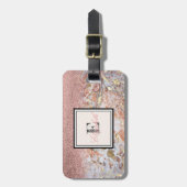 Étiquette À Bagage Cool Marbre Ombre Parties scintillant Monogramme P (Devant Vertical)