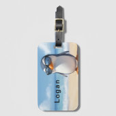 Étiquette À Bagage Cool Penguin Design pour enfants Personnalisé (Devant Vertical)