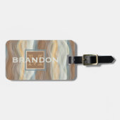 Étiquette À Bagage Cool personnalisé Retro Abstrait Artistic Waves Mo (Devant horizontal)