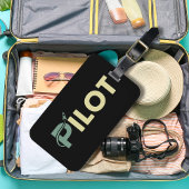 Étiquette À Bagage Cool Pilote typographie & fusée, Amusant, Aviation