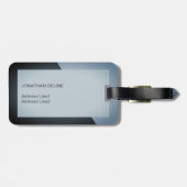 Étiquette À Bagage Cool simple foncé géométrique monogramme en gras (Dos horizontal)