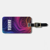 Étiquette À Bagage Cool super Abstrait des tourbillons et cercles (Devant horizontal)