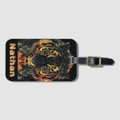 Étiquette À Bagage Cool Tiger Face Art Ajouter Votre Propre Texte (Devant Horizontal)