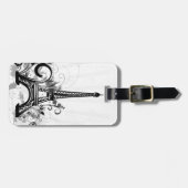 Étiquette À Bagage Cool Tour Eiffel tourbillonne des points éclabouss (Devant horizontal)