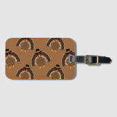 Étiquette À Bagage Cool Turquie Thanksgiving fun brown motif (Devant Horizontal)