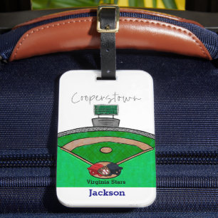 Étiquette À Bagage Cooperstown Field Team Name Player Personnalisé
