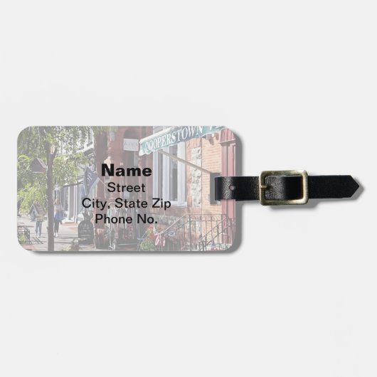 Étiquette À Bagage Cooperstown NY - Main Street Près De Hoffman Lane (Devant horizontal)