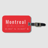 Étiquette À Bagage Coordonnées de la carte de Montréal (Devant Horizontal)