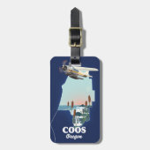 Étiquette À Bagage Coos Oregon Plan de Voyage Acrylique Imprimer (Devant Vertical)
