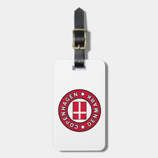 Étiquette À Bagage Copenhague Danemark (Devant Vertical)