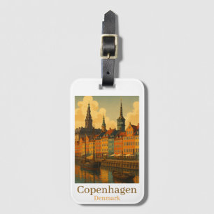 Étiquette À Bagage Copenhague Danemark Retro Travel