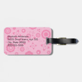 Étiquette À Bagage Copie à la mode de zèbre de chaussures roses (Dos horizontal)