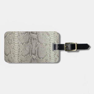 Étiquette À Bagage Copie de peau de serpent de Beige&Black