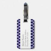 Étiquette À Bagage Copie décorée d'un monogramme de Barcelone de bleu (Dos Vertical)